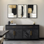 Framed Black and White Abstract Wall Art, 3 Piece Canvas Prints Paintings - Image 8