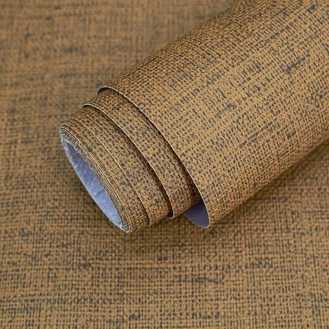 Brown Grasscloth Peel and Stick Wallpaper Textured Contact Paper by MANONIRIA