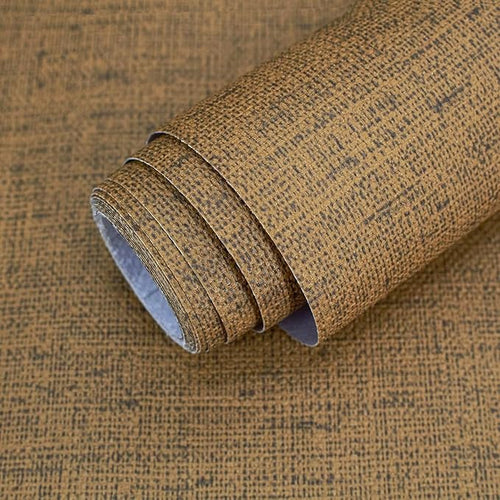15.75"x590.6" Brown Wallpaper Peel and Stick Removable Grasscloth Textured Wall by MANONIRIA