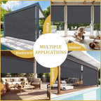 Shade&Beyond Outdoor Roller Shades 4' W x 8' H Cordless Patio Roll Up Blinds - Image 7