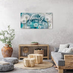 Family Wall Decor Teal Kitchen Wall Art Farmhouse Inspirational Quotes Canvas - Image 5