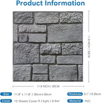 COMSTICKC 3D Wall Panel Peel and Stick, Faux Stone Wall Panel 10 Pcs 12"X12" - Image 5