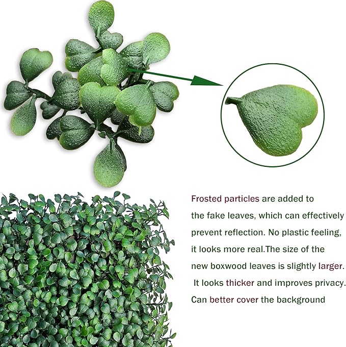 ODTORY Artificial Boxwood Roll Panels:40 X 120 in UV-Anti More Dense Greenery - Image 4