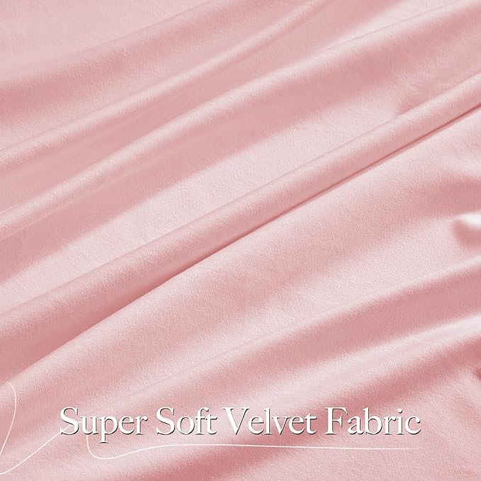 NICETOWN Baby Pink Velvet Curtains 84 inch Long 2 Panels - Image 5