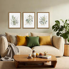 WRFON Framed Sage Green Botanical Wall Art Set of 3, Watercolor Eucalyptus & - Image 2