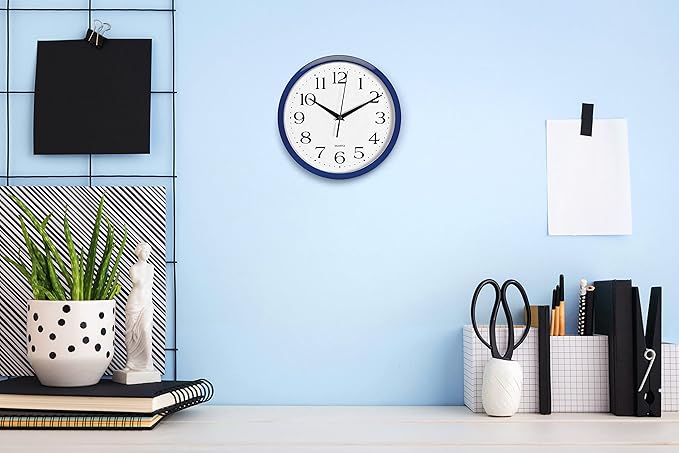Bernhard Products Navy Wall Clock Silent Non Ticking - Image 3