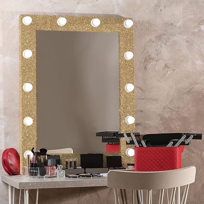 CRE8TIVE Champagne Gold Glitter Wallpaper Border Gold Peel and Stick Wallpaper - Image 2
