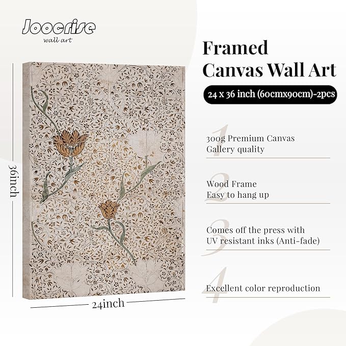 Vintage Botanical Wall Art Prints Set of 2 Antique Sketch Wall Art Decor - Image 2