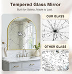 Vanity Bathroom Mirror for Wall, 32”x30” Arched Bathroom Mirror for Over Sink - Image 5