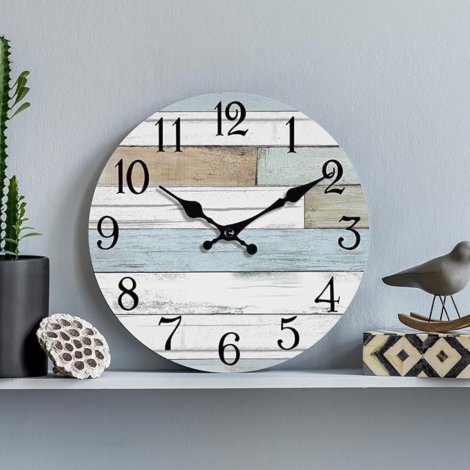 KECYET Wall Clock Battery Operated 12 Inch Silent Non Ticking Coastal Design - Image 6