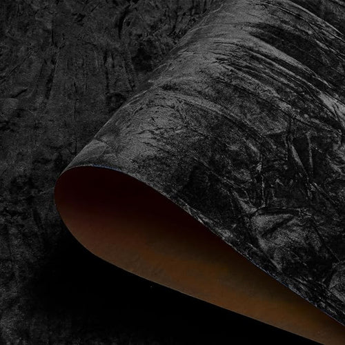 17.7"x317" Black Velvet Wallpaper Peel and Stick Velvet Fabric Wallpaper Soft by HelloWall