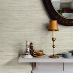 JiffDiff Grasscloth Wallpaper Peel and Stick Cream Grassweave Peel & Stick - Image 2