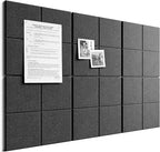Bumusty Large Felt Bulletin Board, 30 Push Pins, 40 Adhesive Tabs, Charcoal Gray by BUMUSTY