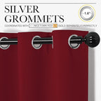 NICETOWN Burgundy Red Blackout Draperies Curtains - Image 3
