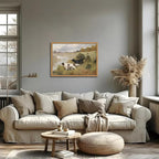 Floating Framed Vintage Hunting Dog Wall Art, Classic Countryside Landscape - Image 7