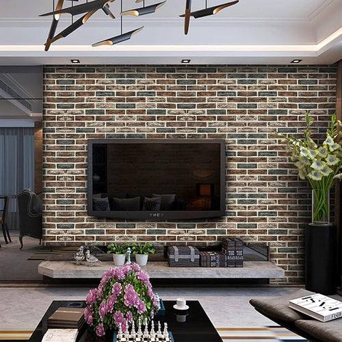 20-Pack 104 Sq.Ft 3D Wall Panels Peel and Stick 3D Faux Brick Wallpaper Peel - Image 2