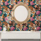 BOKEBEVE Extra Long Tiger Stick and Peel Wallpaper Vintage Floral Contact Paper - Image 2