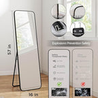 SCWF-GZ 57x16 Door Hanging Full Length Mirror, Floor Stand Wall Mounted Metal - Image 3