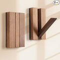 Foldable Wall Hooks 2Pack: Rustic Wooden Coat Hooks Mounted by KYIAANY