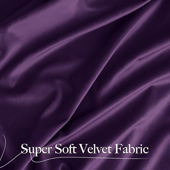 NICETOWN Purple Velvet Curtains and Drapes, Extra Long Elegant Wall Backdrop - Image 3