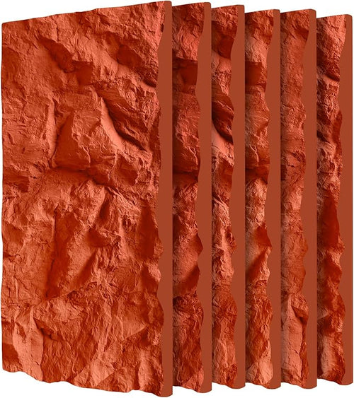 3D Faux Stone Wall Panels, Lightweight & Waterproof Accent Marble Rock Skin by Gahowlen