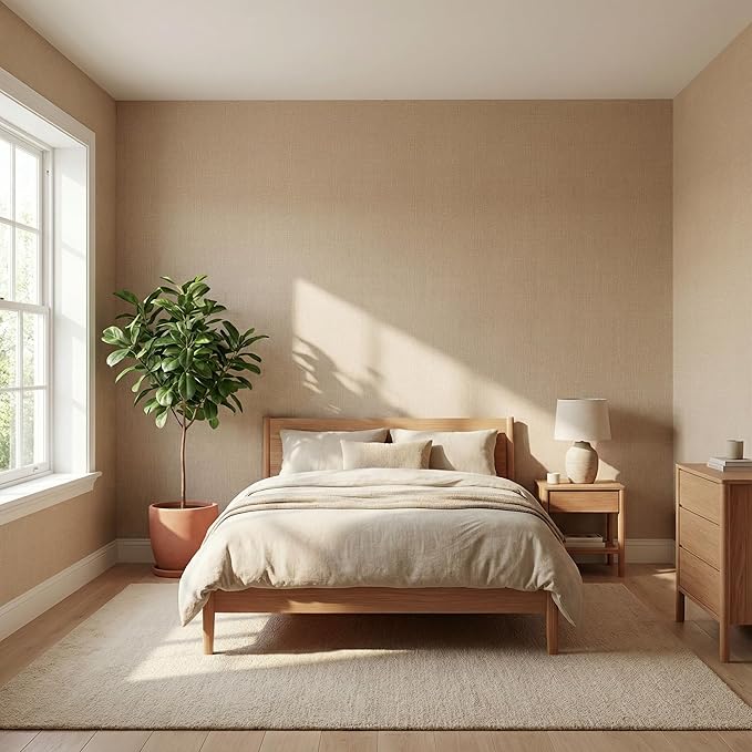 WADILE Grasscloth Peel and Stick Wallpaper 15.7in x 393.7in, Textured Contact - Image 2