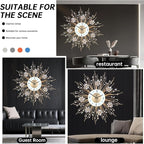 SIN&MI Large Wall Clocks, Silent Sunflower Shape Chic Decorative Wall Clock - Image 4