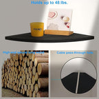 JORIKCHUO 12 inch Corner Shelf, Round End Wall Mounted Floating Shelf - Image 6