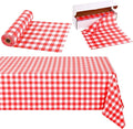 Kochorie 54 Inch x 100 Ft Red Checkered Plastic Table Cloth Roll Disposable by Kochorie