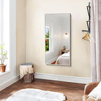 KOCUUY Silver Framed Mirror, HD Tempered Glass, Anti-Rust Frame, Modern Design - Image 5