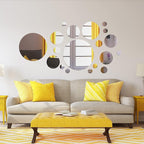 Shappy 32 Pcs Acrylic Mirror Wall Stickers Removable Round Wall Decal Circle - Image 5
