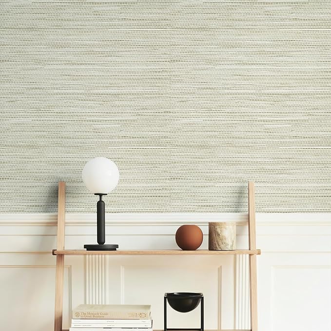 HueBurst Grasscloth Peel and Stick Wallpaper - Image 5
