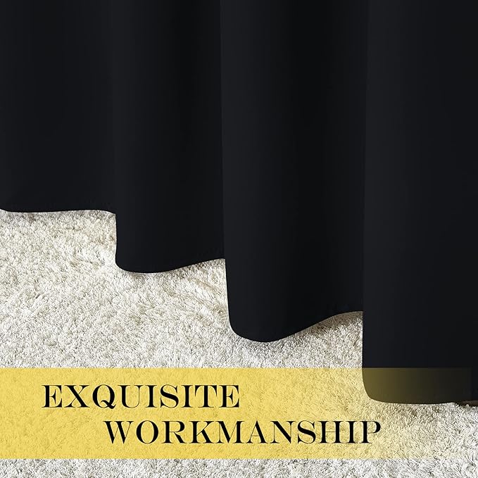 NICETOWN Black Blackout Curtain 80 inch Length - Image 7