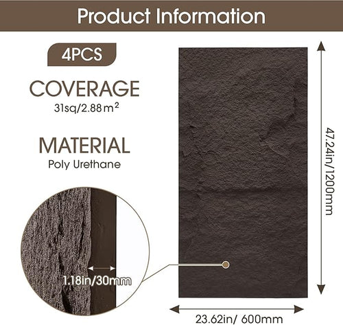 3D Faux Stone Wall Panels, Lightweight & Waterproof, Easy DIY Install - Image 2
