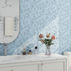 Livelynine 15.8x197 Blue and White Grass Cloth Wallpaper Peel and Stick Contact - Image 4