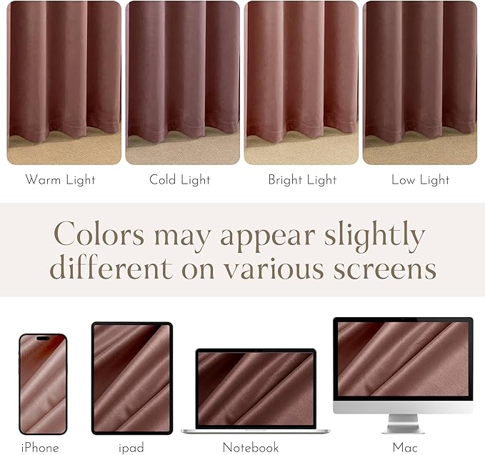 NICETOWN Pink Velvet Curtains 120 inches - Image 7