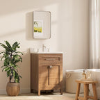 TETOTE Brushed Nickel Bathroom Mirror 16 x 24 Inch - Image 2