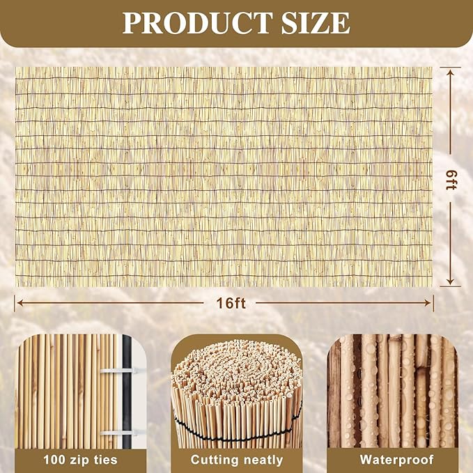Reed Fencing Rolls, Bamboo Screens Outdoor - Image 2