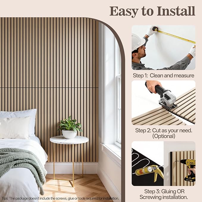 2 Pack Wood Panels for Wall, 47.24" x 23.81" Acoustic Wood Slat Wall Panel for - Image 7