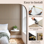 2 Pack Wood Panels for Wall, 47.24" x 23.81" Acoustic Wood Slat Wall Panel for - Image 7