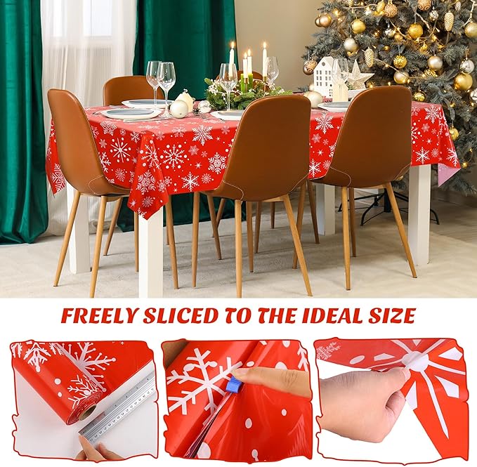 Kochorie 100 Ft x 54 Inch Snowflake Tablecloth Roll - Image 4