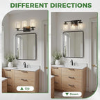 DORESshop 17 Inch Bathroom Light Fixtures, 3-Light Black - Image 6