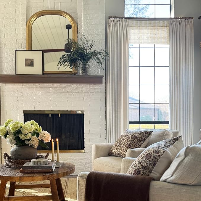 TWOPAGES Natural Woven No Drill Roman Shades, Custom Cordless Light Filtering - Image 3