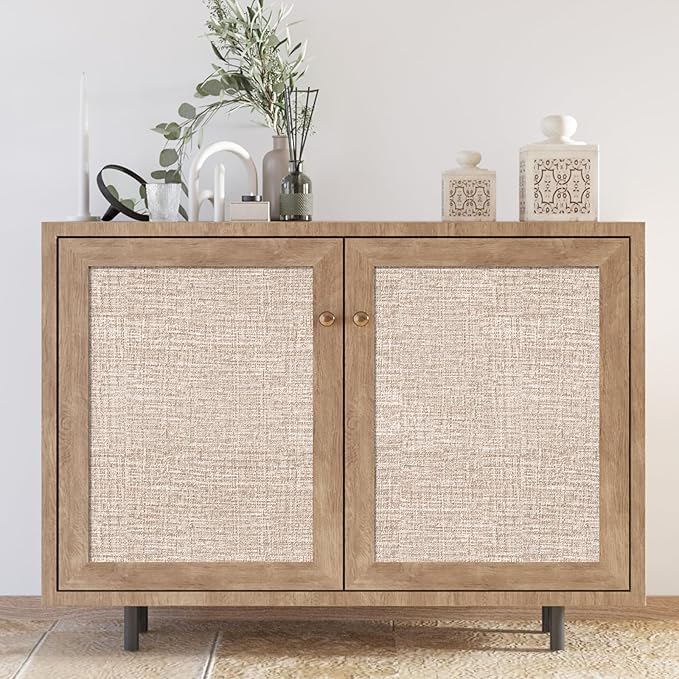 Amiya Grasscloth Khaki Wallpaper Peel and Stick Tan Faux Fabric Linen Contact - Image 5
