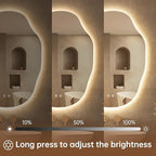 LOVESPEJO Irregular Backlit Mirror Bathroom 25x35 Inch, Asymmetrical LED - Image 7
