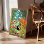 Fantasy Artists Gustav Klimt Canvas Wall Art, Framed Aesthetic Cat Floral Wall - Image 3