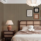 YXTII 20.8" x 196.8" Peel and Stick Wallpaper Grasscloth, Thick Brown Textured - Image 6