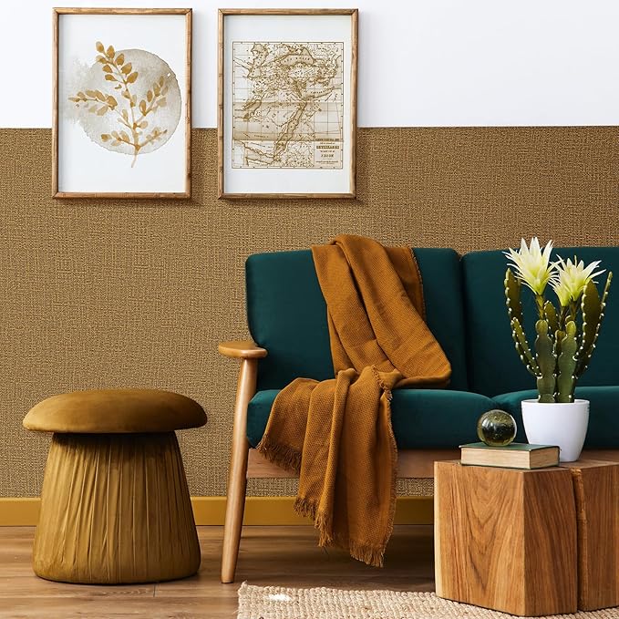 WADILE Grasscloth Peel and Stick Wallpaper 15.7in x 787.4in, Textured Contact - Image 3