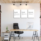 Hustle Grind Execute, Inspirational Wall Decor Art - Image 2