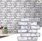 Commomy 10 Pcs 3D Faux Brick Wall Panels -11.8"X11.8" Small Size PVC Grey by CommomyDecor